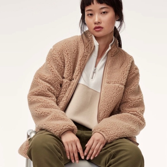 Aritzia Tna Sherpa Teddy Bear Jacket in Tan NWOT - Picture 3 of 5